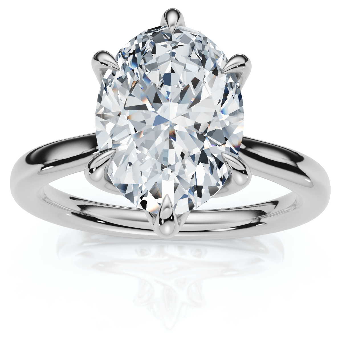 Certified 1 1/2Ct Oval Diamond Solitaire Engagement Ring 14k White Gold Lab Grown
