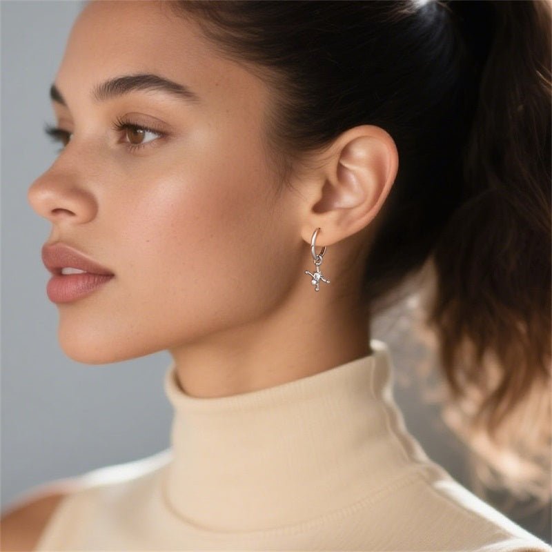 Pisces Constellation Zodiac Hoop Earrings