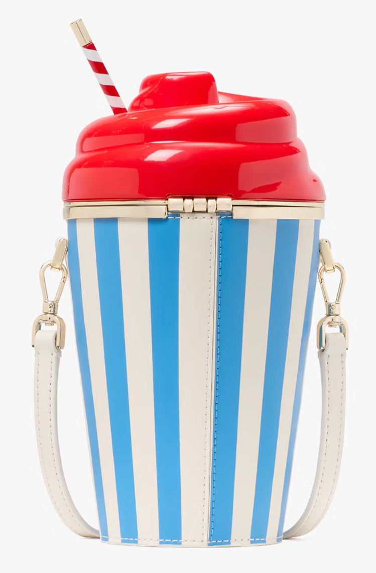 Kate Spade 3D Slushy Crossbody Bag Off White & Blue Leather Purse KK977