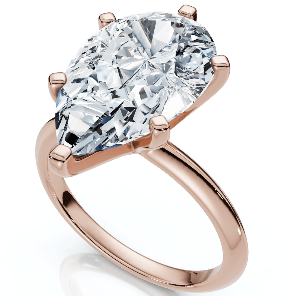 Certified 5Ct Pear Solitaire Diamond Engagement Ring 14k Gold or PT Lab Grown