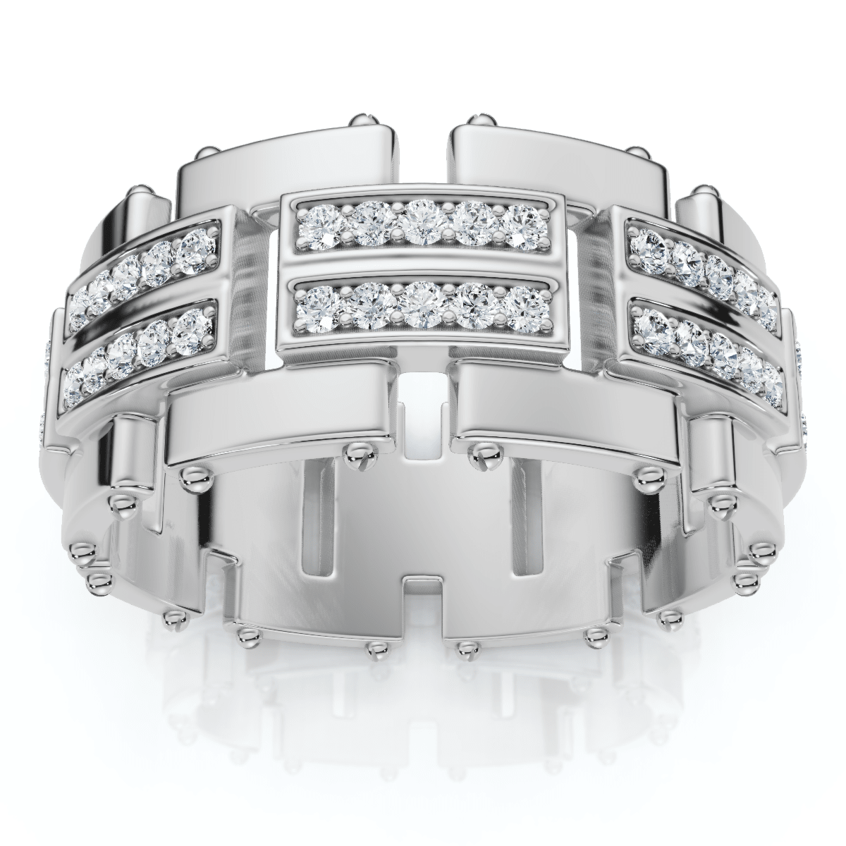 3/4Ct Men's Round Cut Diamond 10MM Wide Ring Wedding Band 10k Gold Lab Grown